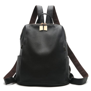College Leather Backpack for Women