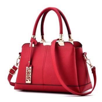 Lichee Pattern Leather Women Handbag